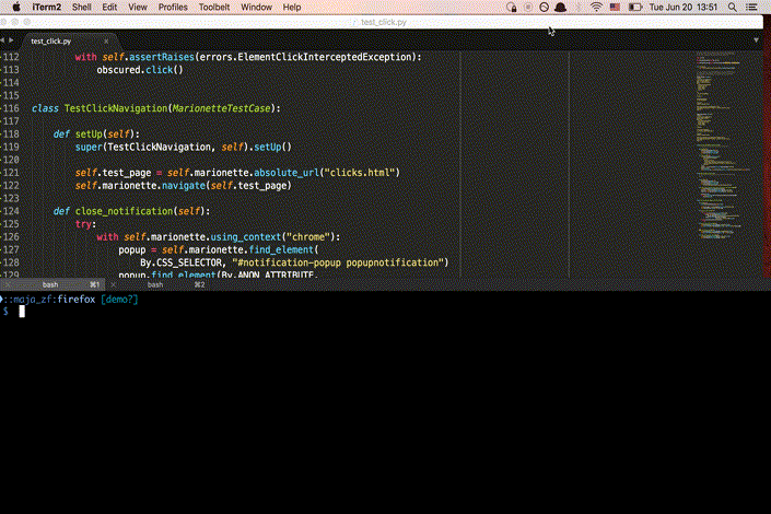 running tests